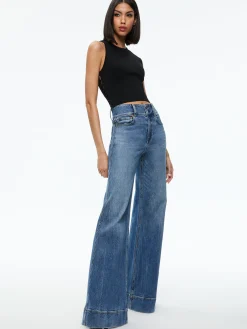 Alice and Olivia SOLEIL OPEN SIDE TANK BLACK*CLOTHING