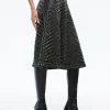 Alice and Olivia SOSIE STUDDED LEATHER MIDI SKIRT BLACK*CLOTHING