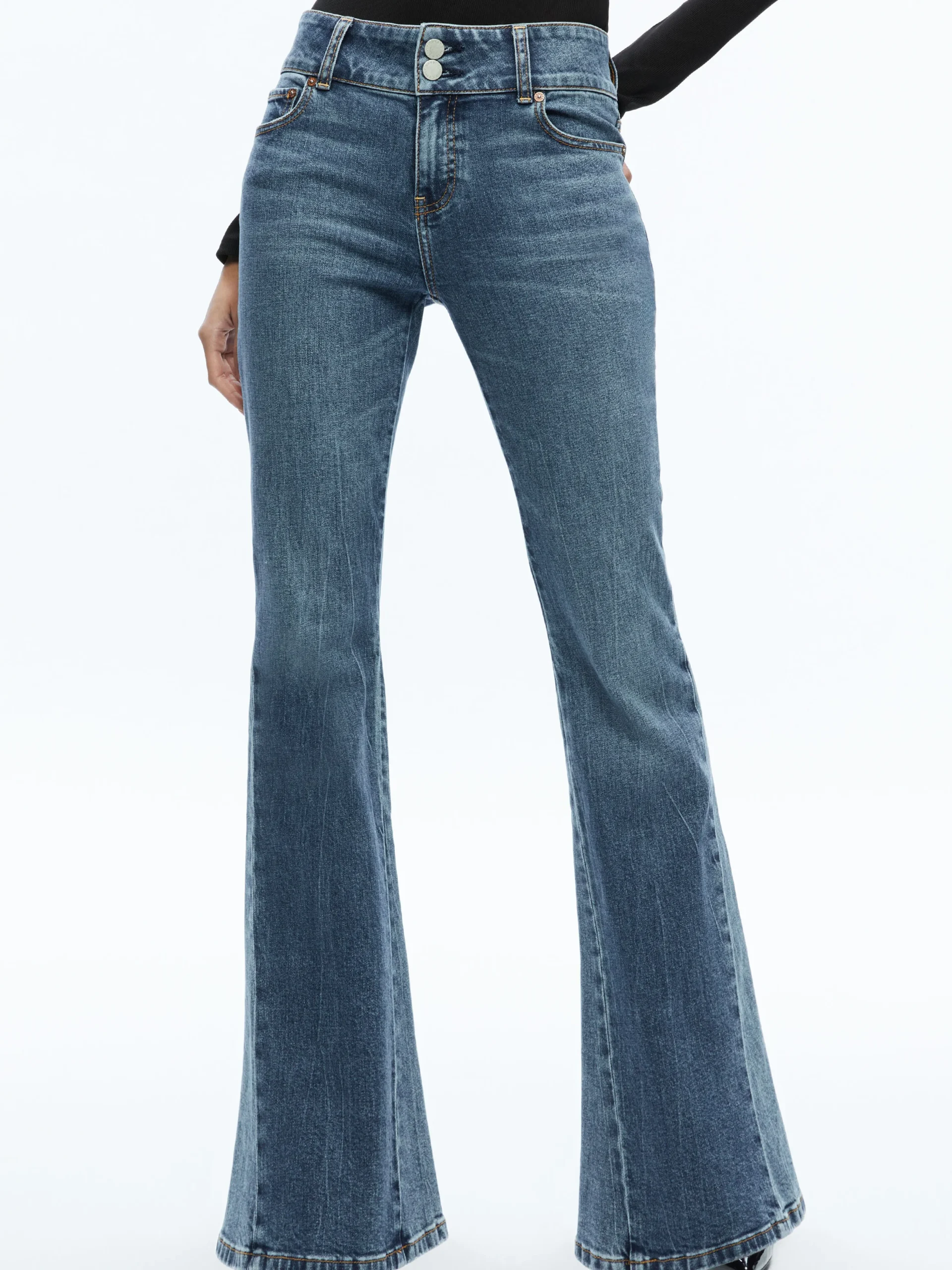 Alice and Olivia STACEY GODET BELL FLARE JEAN TRUE BLUES DARK*FEATURED SHOPS | FEATURED SHOPS | FEATURED SHOPS | FEATURED SHOPS | CLOTHING | CLOTHING | CLOTHING