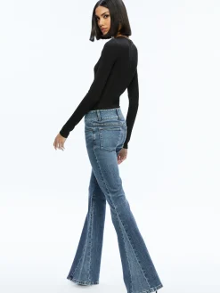 Alice and Olivia STACEY GODET BELL FLARE JEAN TRUE BLUES DARK*FEATURED SHOPS | FEATURED SHOPS | FEATURED SHOPS | FEATURED SHOPS | CLOTHING | CLOTHING | CLOTHING