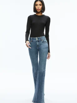 Alice and Olivia STACEY GODET BELL FLARE JEAN TRUE BLUES DARK*FEATURED SHOPS | FEATURED SHOPS | FEATURED SHOPS | FEATURED SHOPS | CLOTHING | CLOTHING | CLOTHING