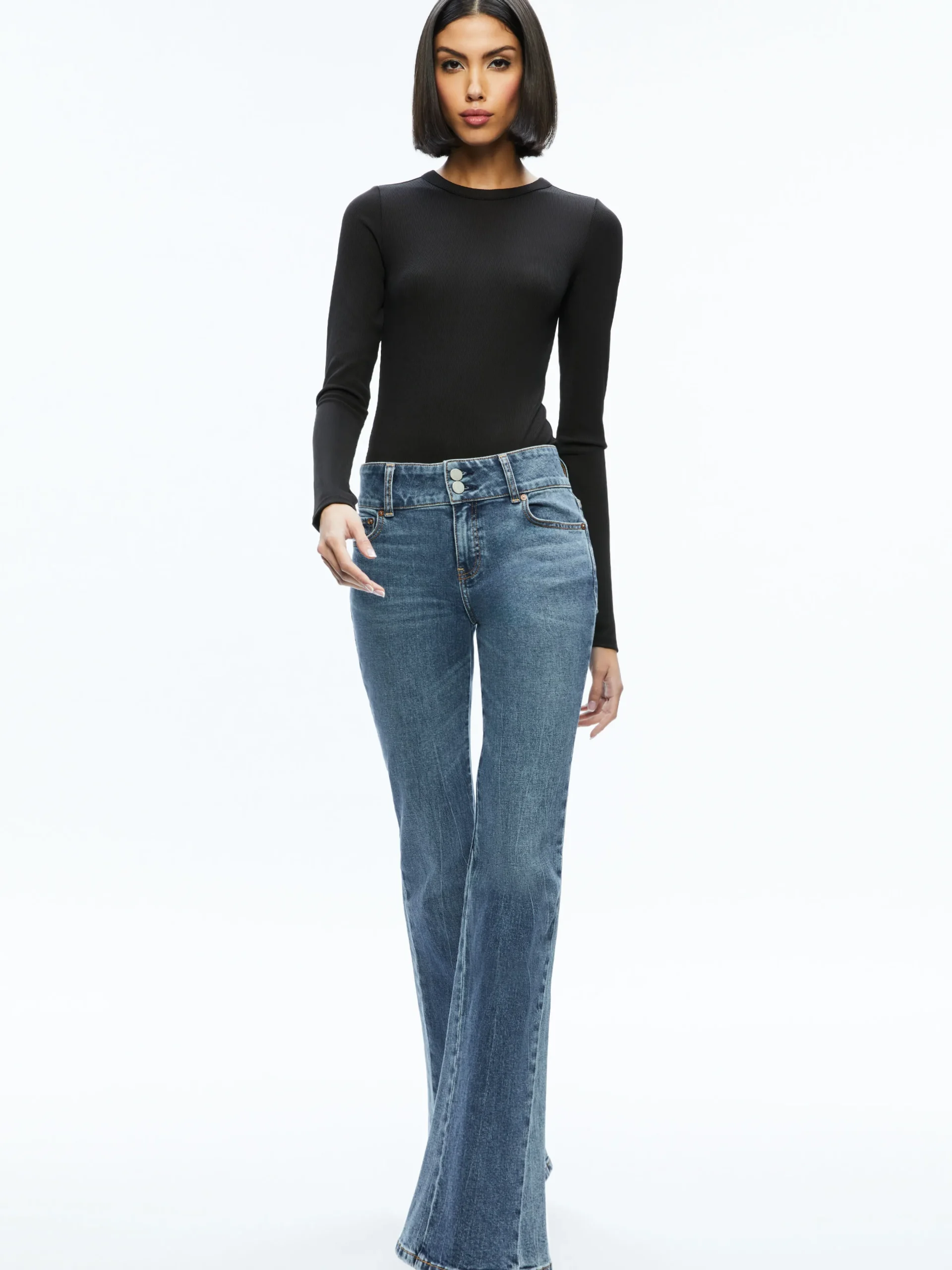 Alice and Olivia STACEY GODET BELL FLARE JEAN TRUE BLUES DARK*FEATURED SHOPS | FEATURED SHOPS | FEATURED SHOPS | FEATURED SHOPS | CLOTHING | CLOTHING | CLOTHING