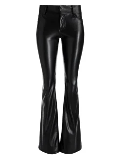 Alice and Olivia STACEY VEGAN LEATHER BELL BOTTOM BLACK*FEATURED SHOPS | CLOTHING