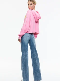 Alice and Olivia SUNNY BOXY CROPPED HOODIE BALLET SLIPPER*CLOTHING | CLOTHING