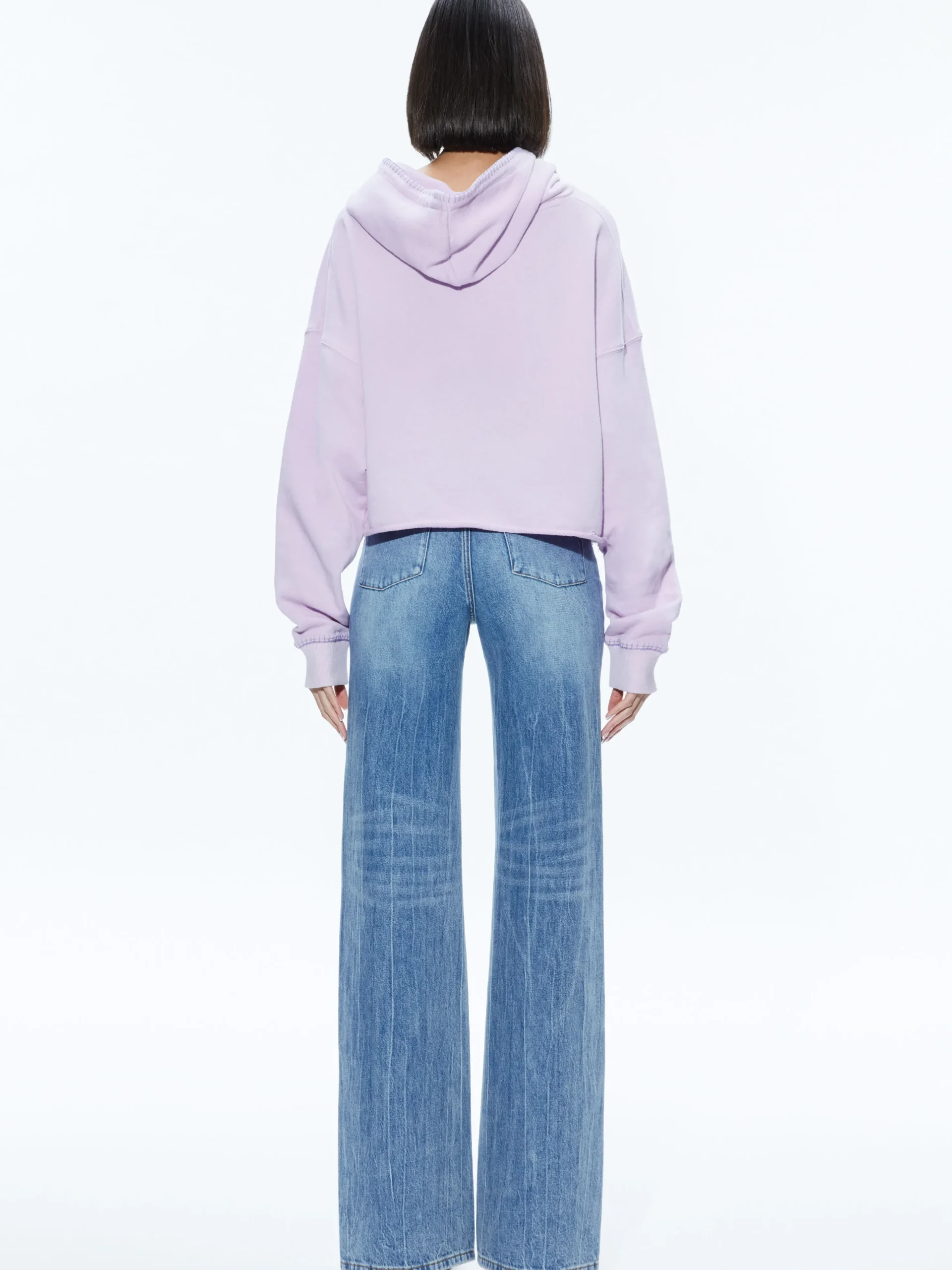 Alice and Olivia SUNNY BOXY CROPPED HOODIE LAVENDER*CLOTHING | CLOTHING