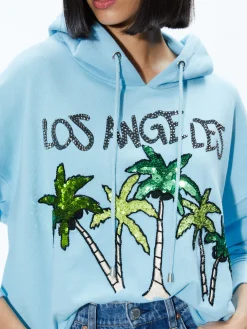 Alice and Olivia SUNNY BOXY CROPPED HOODIE ICE*CLOTHING | CLOTHING