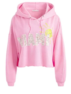 Alice and Olivia SUNNY BOXY CROPPED HOODIE BALLET SLIPPER*CLOTHING | CLOTHING