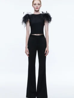 Alice and Olivia TAMICA FEATHER DETAIL TOP *CLOTHING