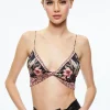 Alice and Olivia TAY TWIST FRONT BRALETTE CANOPY TILE BLACK*CLOTHING