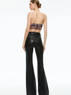 Alice and Olivia TAY TWIST FRONT BRALETTE CANOPY TILE BLACK*CLOTHING