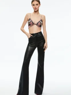 Alice and Olivia TAY TWIST FRONT BRALETTE CANOPY TILE BLACK*CLOTHING