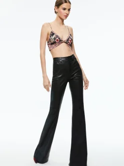 Alice and Olivia TAY TWIST FRONT BRALETTE CANOPY TILE BLACK*CLOTHING