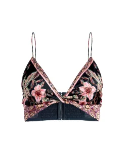 Alice and Olivia TAY TWIST FRONT BRALETTE CANOPY TILE BLACK*CLOTHING