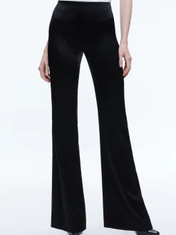 Alice and Olivia TEENY SATIN BOOTCUT PANT BLACK*CLOTHING | CLOTHING