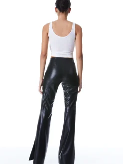 Alice and Olivia TEENY VEGAN LEATHER SIDE SLIT PANT *FEATURED SHOPS | FEATURED SHOPS | CLOTHING