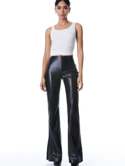 Alice and Olivia TEENY VEGAN LEATHER SIDE SLIT PANT *FEATURED SHOPS | FEATURED SHOPS | CLOTHING