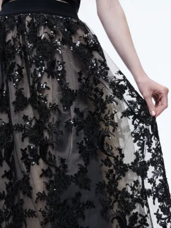 Alice and Olivia TINA EMBELLISHED GOWN SKIRT BLACK*CLOTHING