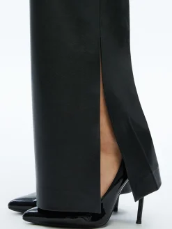 Alice and Olivia TINA VEGAN LEATHER SPLIT HEM PANT BLACK*FEATURED SHOPS | FEATURED SHOPS | FEATURED SHOPS | FEATURED SHOPS | CLOTHING