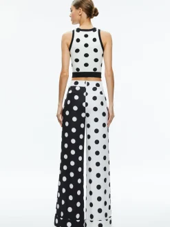Alice and Olivia TOMASA CUFFED TROUSER FANTASY DOT COMBO LG*FEATURED SHOPS | CLOTHING