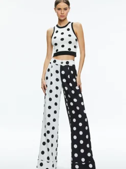 Alice and Olivia TOMASA CUFFED TROUSER FANTASY DOT COMBO LG*FEATURED SHOPS | CLOTHING