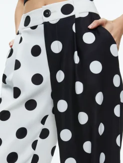 Alice and Olivia TOMASA CUFFED TROUSER FANTASY DOT COMBO LG*FEATURED SHOPS | CLOTHING