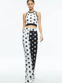 Alice and Olivia TOMASA CUFFED TROUSER FANTASY DOT COMBO LG*FEATURED SHOPS | CLOTHING