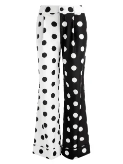 Alice and Olivia TOMASA CUFFED TROUSER FANTASY DOT COMBO LG*FEATURED SHOPS | CLOTHING