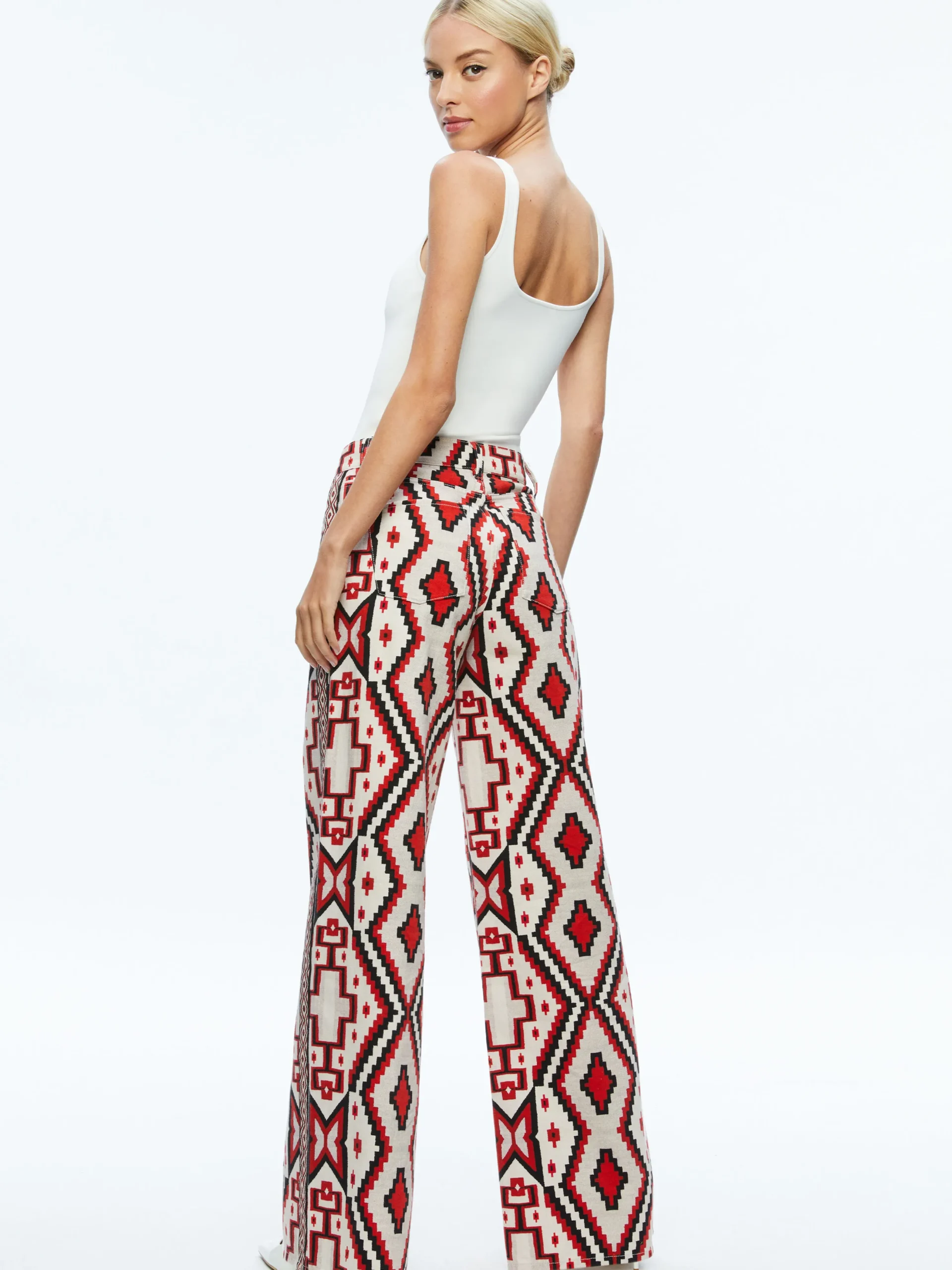 Alice and Olivia TRISH MID RISE BAGGY JEAN DREAM HOME BRIGHT RUBY*FEATURED SHOPS | CLOTHING | CLOTHING