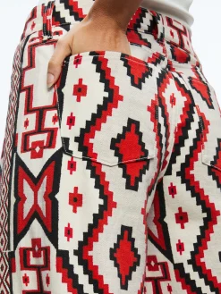 Alice and Olivia TRISH MID RISE BAGGY JEAN DREAM HOME BRIGHT RUBY*FEATURED SHOPS | CLOTHING | CLOTHING