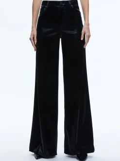 Alice and Olivia TRISH SHINY VEGAN LEATHER BAGGY PANT BLACK*FEATURED SHOPS | CLOTHING