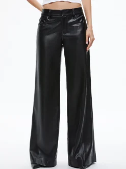 Alice and Olivia TRISH VEGAN LEATHER WIDE LEG PANT BLACK*FEATURED SHOPS | FEATURED SHOPS | CLOTHING
