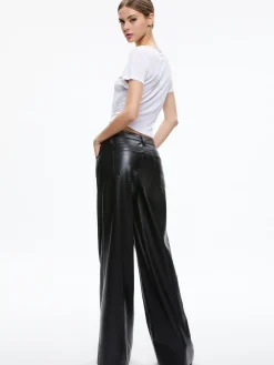 Alice and Olivia TRISH VEGAN LEATHER WIDE LEG PANT BLACK*FEATURED SHOPS | FEATURED SHOPS | CLOTHING