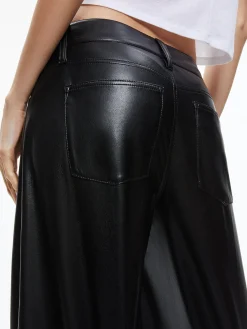 Alice and Olivia TRISH VEGAN LEATHER WIDE LEG PANT BLACK*FEATURED SHOPS | FEATURED SHOPS | CLOTHING
