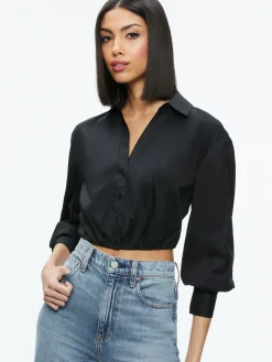 Alice and Olivia TRUDY CROPPED BUTTON DOWN *FEATURED SHOPS | CLOTHING