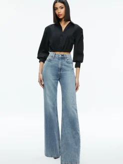 Alice and Olivia TRUDY CROPPED BUTTON DOWN *FEATURED SHOPS | CLOTHING