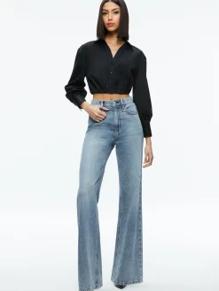 Alice and Olivia TRUDY CROPPED BUTTON DOWN *FEATURED SHOPS | CLOTHING