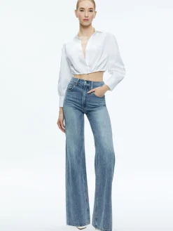 Alice and Olivia TRUDY CROPPED BUTTON DOWN *FEATURED SHOPS | CLOTHING