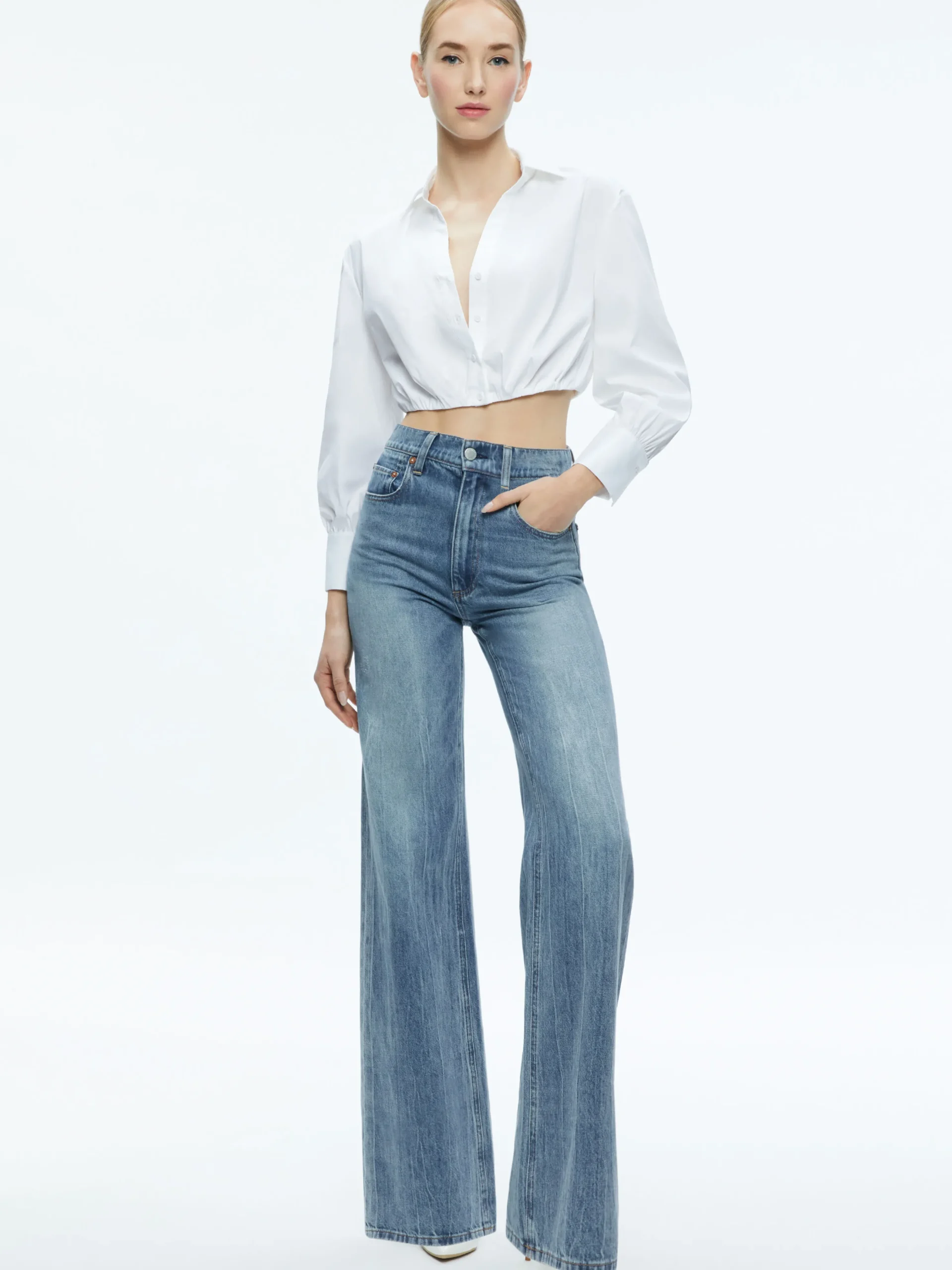 Alice and Olivia TRUDY CROPPED BUTTON DOWN *FEATURED SHOPS | CLOTHING