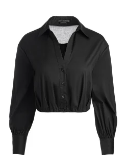 Alice and Olivia TRUDY CROPPED BUTTON DOWN *FEATURED SHOPS | CLOTHING