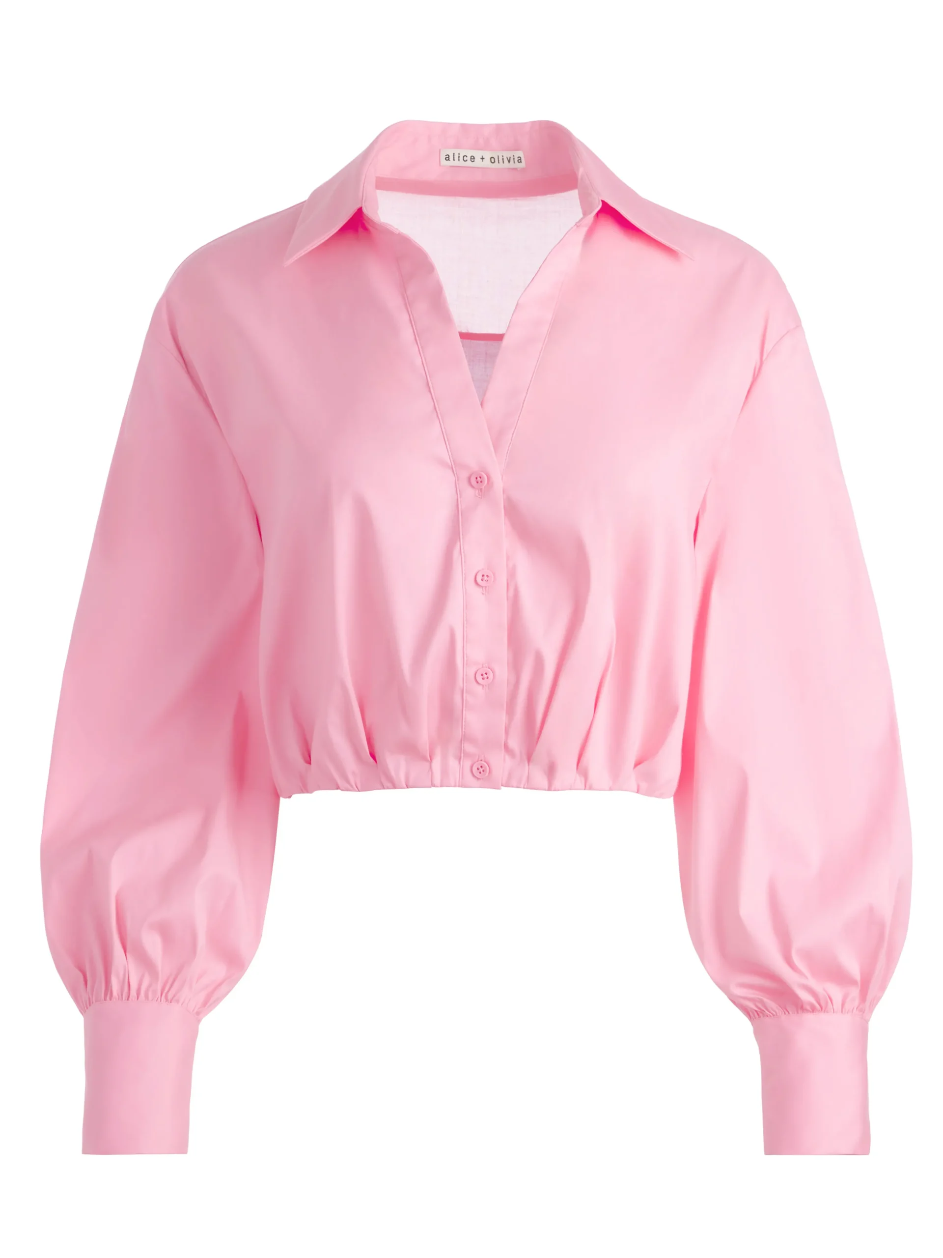 Alice and Olivia TRUDY CROPPED BUTTON DOWN CHERRY BLOSSOM*FEATURED SHOPS | CLOTHING