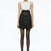 Alice and Olivia TRUE EMBELLISHED BODICE MINI DRESS OFF WHITE/BLACK*DRESSES | DRESSES | CLOTHING