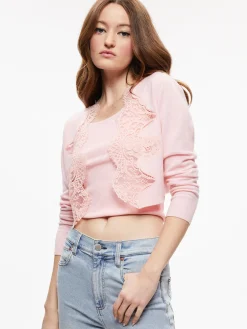 Alice and Olivia UMA LACE TRIM CARDIGAN PETAL*CLOTHING