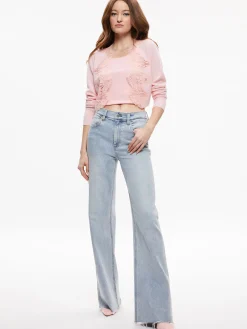 Alice and Olivia UMA LACE TRIM CARDIGAN PETAL*CLOTHING