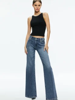 Alice and Olivia VAL CRYSTAL FRINGE CUTOUT TANK BLACK*FEATURED SHOPS | CLOTHING