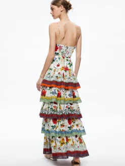 Alice and Olivia VALENCIA SPAGHETTI STRAP MAXI DRESS DEW FLORAL*DRESSES | DRESSES | CLOTHING