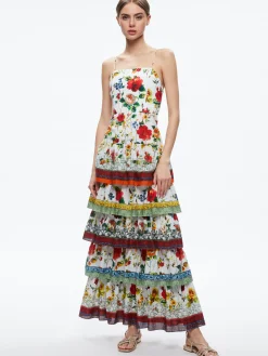 Alice and Olivia VALENCIA SPAGHETTI STRAP MAXI DRESS DEW FLORAL*DRESSES | DRESSES | CLOTHING