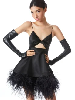 Alice and Olivia VEGAN LEATHER GLOVES BLACK*FEATURED SHOPS | CLOTHING