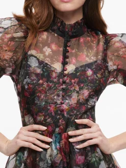Alice and Olivia VERNITA PUFF SLEEVE MINI DRESS AFTER MIDNIGHT*DRESSES | CLOTHING
