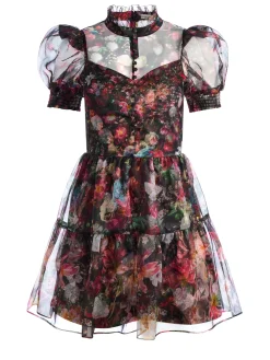 Alice and Olivia VERNITA PUFF SLEEVE MINI DRESS AFTER MIDNIGHT*DRESSES | CLOTHING