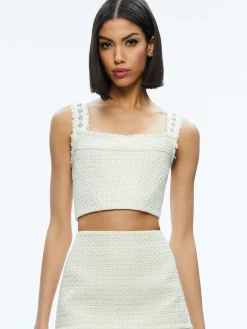 Alice and Olivia VICENTA EMBELLISHED STRUCTURED CORSET + ECENIA MINI SKIRT *CLOTHING